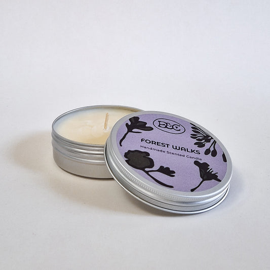 Forrest Walks-Scented Candle flat tin.